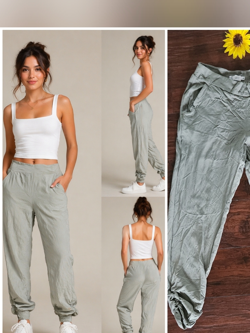 Sage Olive Pull-On Joggers | Relaxed Fit Comfy Everyday Pants
